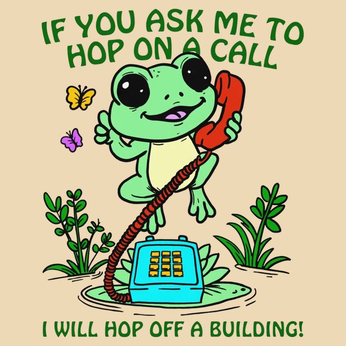 Frog If You Ask Me 2 Hop On A Call I Will Hop Off A Building Drawstring Bag