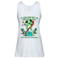 Frog If You Ask Me 2 Hop On A Call I Will Hop Off A Building Ladies Essential Flowy Tank