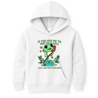 Frog If You Ask Me 2 Hop On A Call I Will Hop Off A Building Kids Hoodie