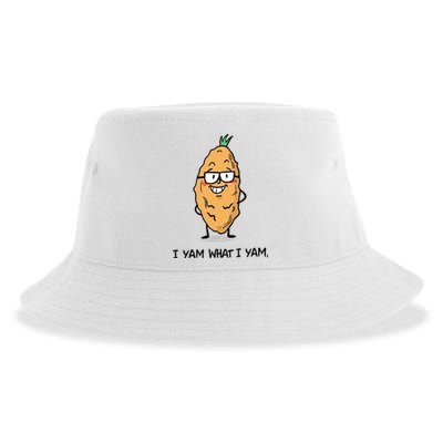 Funny I Yam What I Yam Funny Say's Who i What I yam yes I Sustainable Bucket Hat