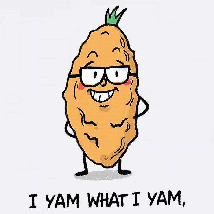 Funny I Yam What I Yam Funny Say's Who i What I yam yes I Sustainable Bucket Hat