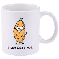 Funny I Yam What I Yam Funny Say's Who i What I yam yes I 11oz C Handle Ceramic Mug