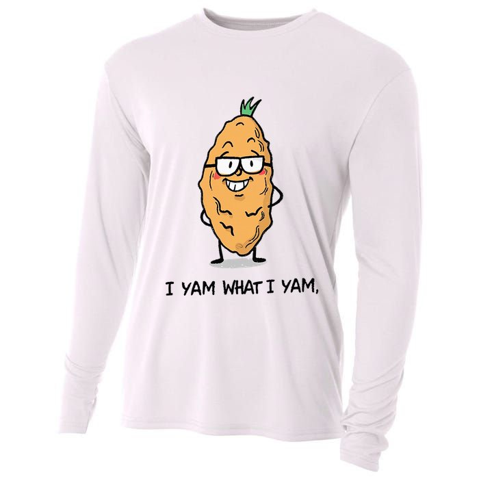 Funny I Yam What I Yam Funny Say's Who i What I yam yes I Cooling Performance Long Sleeve Crew