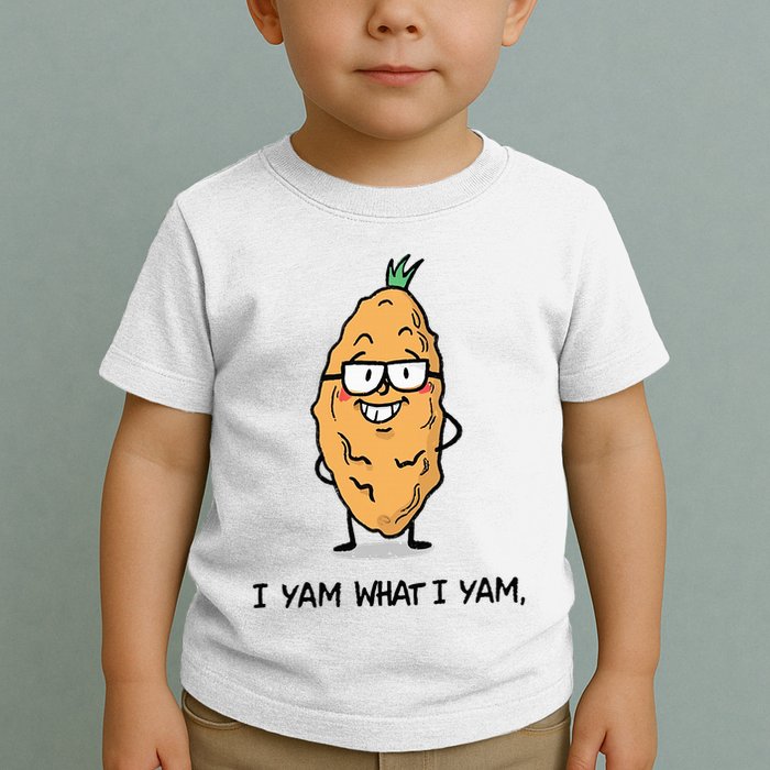 Funny I Yam What I Yam Funny Say's Who i What I yam yes I Toddler T-Shirt