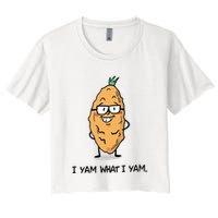 Funny I Yam What I Yam Funny Say's Who i What I yam yes I Crop Top