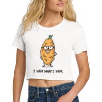 Funny I Yam What I Yam Funny Say's Who i What I yam yes I Crop Top