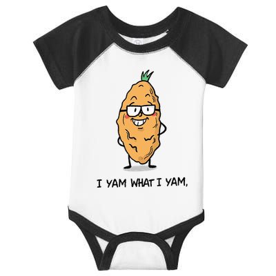 Funny I Yam What I Yam Funny Say's Who i What I yam yes I Infant Baby Jersey Bodysuit