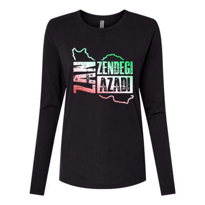 Free Iran | Zan Zendegi Azadi Heart | Freedom Love Persian Womens Cotton Relaxed Long Sleeve T-Shirt