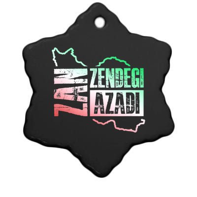 Free Iran | Zan Zendegi Azadi Heart | Freedom Love Persian Ceramic Star Ornament