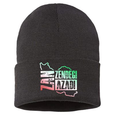 Free Iran | Zan Zendegi Azadi Heart | Freedom Love Persian Sustainable Knit Beanie