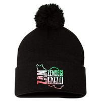 Free Iran | Zan Zendegi Azadi Heart | Freedom Love Persian Pom Pom 12in Knit Beanie