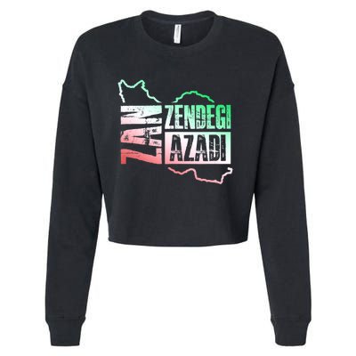 Free Iran | Zan Zendegi Azadi Heart | Freedom Love Persian Cropped Pullover Crew