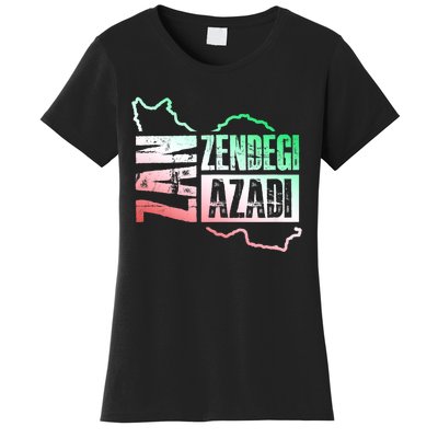 Free Iran | Zan Zendegi Azadi Heart | Freedom Love Persian Women's T-Shirt