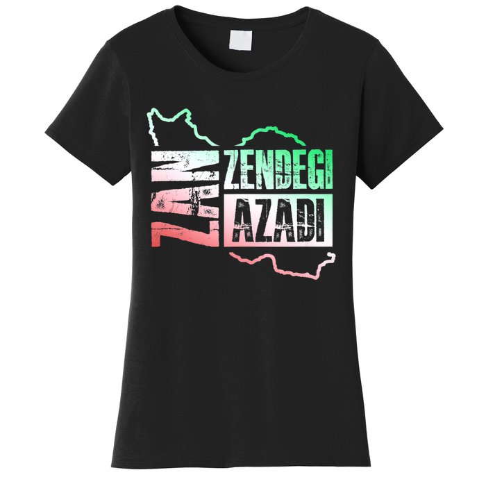 Free Iran | Zan Zendegi Azadi Heart | Freedom Love Persian Women's T-Shirt