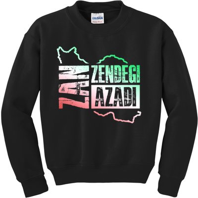 Free Iran | Zan Zendegi Azadi Heart | Freedom Love Persian Kids Sweatshirt