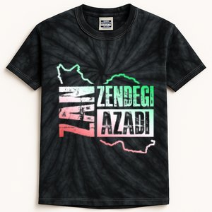 Free Iran | Zan Zendegi Azadi Heart | Freedom Love Persian Kids Tie-Dye T-Shirt