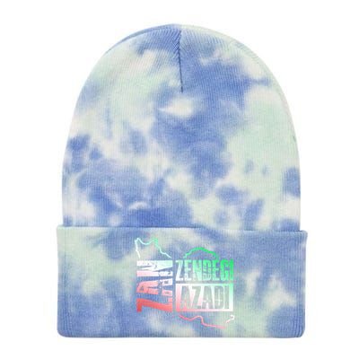 Free Iran | Zan Zendegi Azadi Heart | Freedom Love Persian Tie Dye 12in Knit Beanie