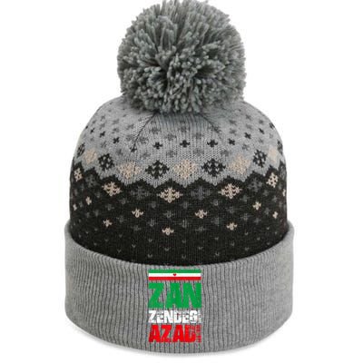 Free Iran Zan Zendegi Azadi Freedom Iran Azadi Persian The Baniff Cuffed Pom Beanie