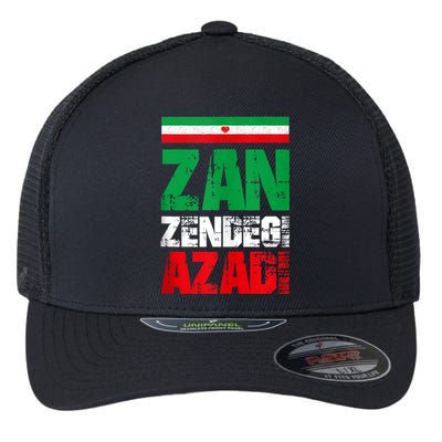 Free Iran Zan Zendegi Azadi Freedom Iran Azadi Persian Flexfit Unipanel Trucker Cap