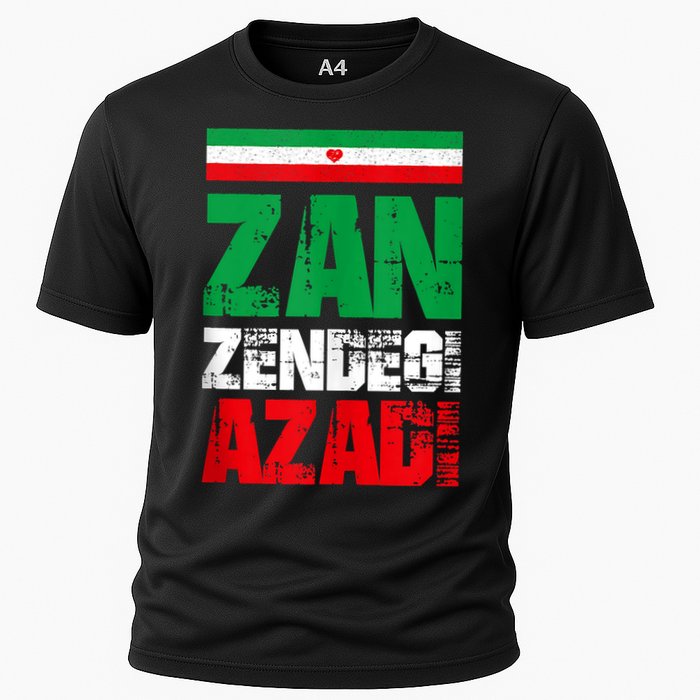 Free Iran Zan Zendegi Azadi Freedom Iran Azadi Persian Cooling Performance Crew T-Shirt