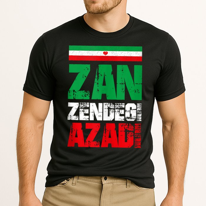 Free Iran Zan Zendegi Azadi Freedom Iran Azadi Persian Cooling Performance Crew T-Shirt