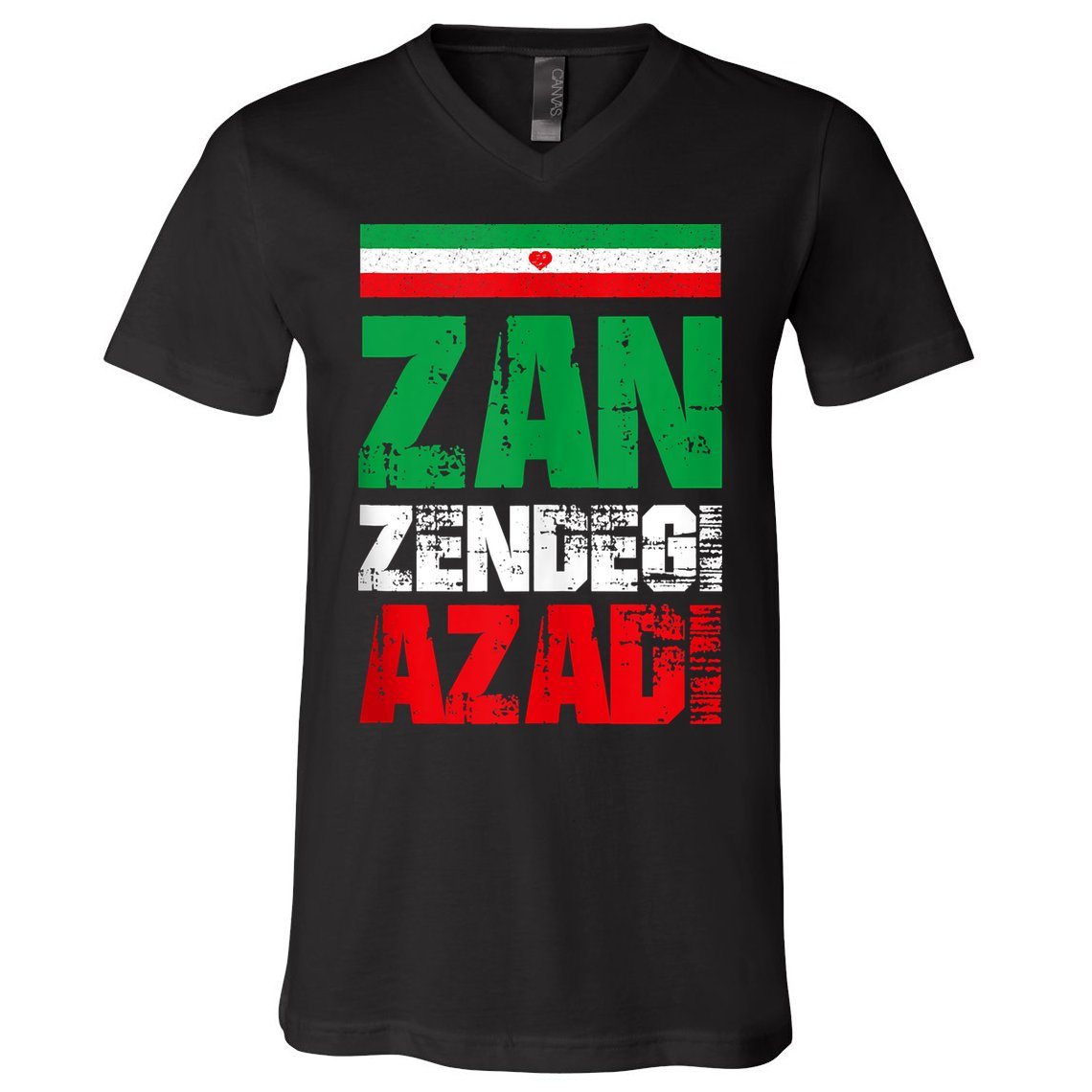 Free Iran Zan Zendegi Azadi Freedom Iran Azadi Persian V-Neck T-Shirt