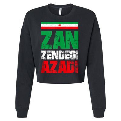 Free Iran Zan Zendegi Azadi Freedom Iran Azadi Persian Cropped Pullover Crew