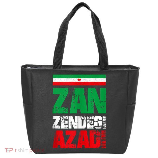 Free Iran Zan Zendegi Azadi Freedom Iran Azadi Persian Zip Tote Bag