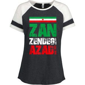 Free Iran Zan Zendegi Azadi Freedom Iran Azadi Persian Enza Ladies Jersey Colorblock Tee