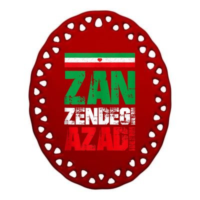 Free Iran Zan Zendegi Azadi Freedom Iran Azadi Persian Ceramic Oval Ornament