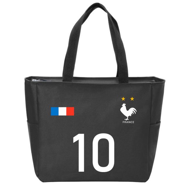 France Jersey 10 French Football Soccer Zip Tote Bag