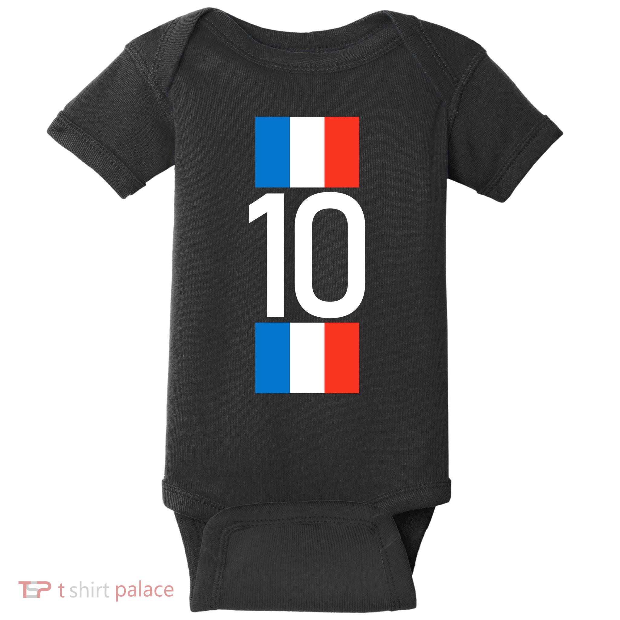 France Jersey 10 French Football Soccer Baby Bodysuit