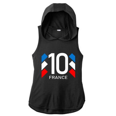 France Jersey 10 French Football Soccer Ladies PosiCharge Tri-Blend Wicking Draft Hoodie Tank