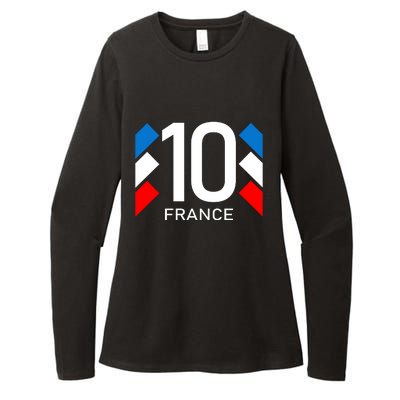 France Jersey 10 French Football Soccer Womens CVC Long Sleeve Shirt