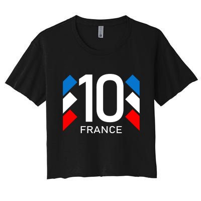 France Jersey 10 French Football Soccer Women's Crop Top Tee