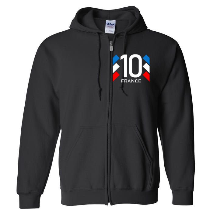 France Jersey 10 French Football Soccer Full Zip Hoodie