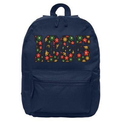 Floral Juneteenth 1865 Celebrate Freedom 16 in Basic Backpack