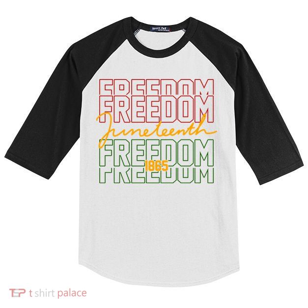 Freedom Juneteenth 1865 Kids Colorblock Raglan Jersey