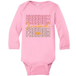 Freedom Juneteenth 1865 Baby Long Sleeve Bodysuit