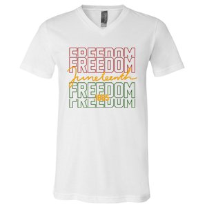 Freedom Juneteenth 1865 V-Neck T-Shirt