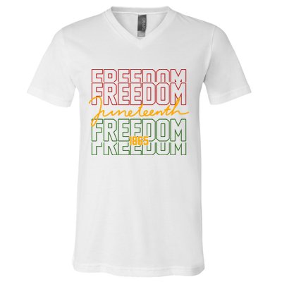 Freedom Juneteenth 1865 V-Neck T-Shirt