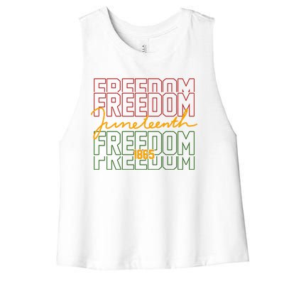 Freedom Juneteenth 1865 Women's Racerback Cropped Tank