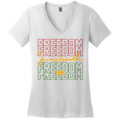 Freedom Juneteenth 1865 Women's V-Neck T-Shirt
