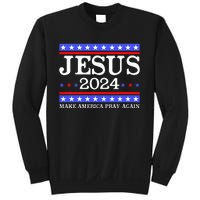 Funny Jesus 2024 Vote Make America Pray Again Christ Sweatshirt