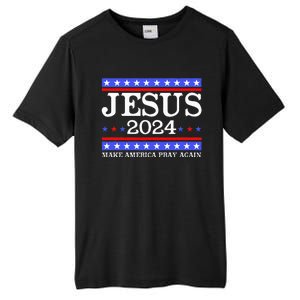 Funny Jesus 2024 Vote Make America Pray Again Christ Tall Fusion ChromaSoft Performance T-Shirt