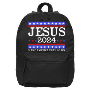 Funny Jesus 2024 Vote Make America Pray Again Christ 16 in Basic Backpack