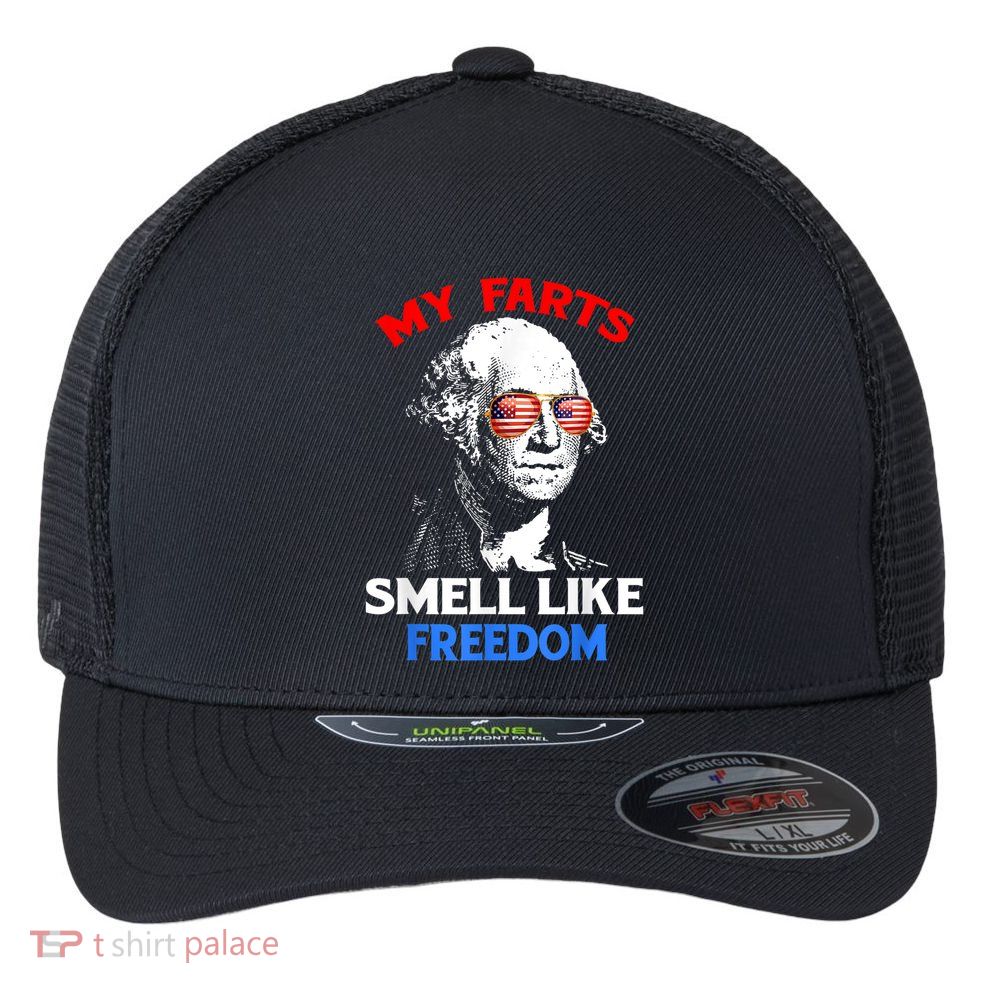 Funny July 4th Party Funny George Washington Flexfit Unipanel Trucker Cap