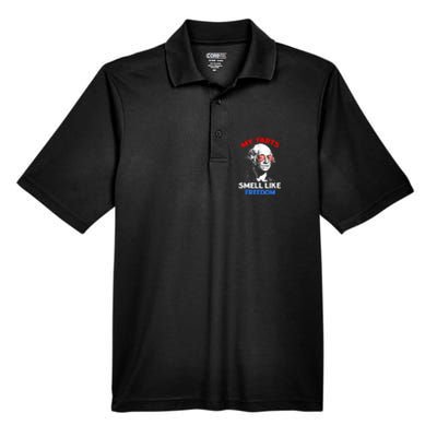 Funny July 4th Party Funny George Washington Men's Origin Performance Piqué Polo