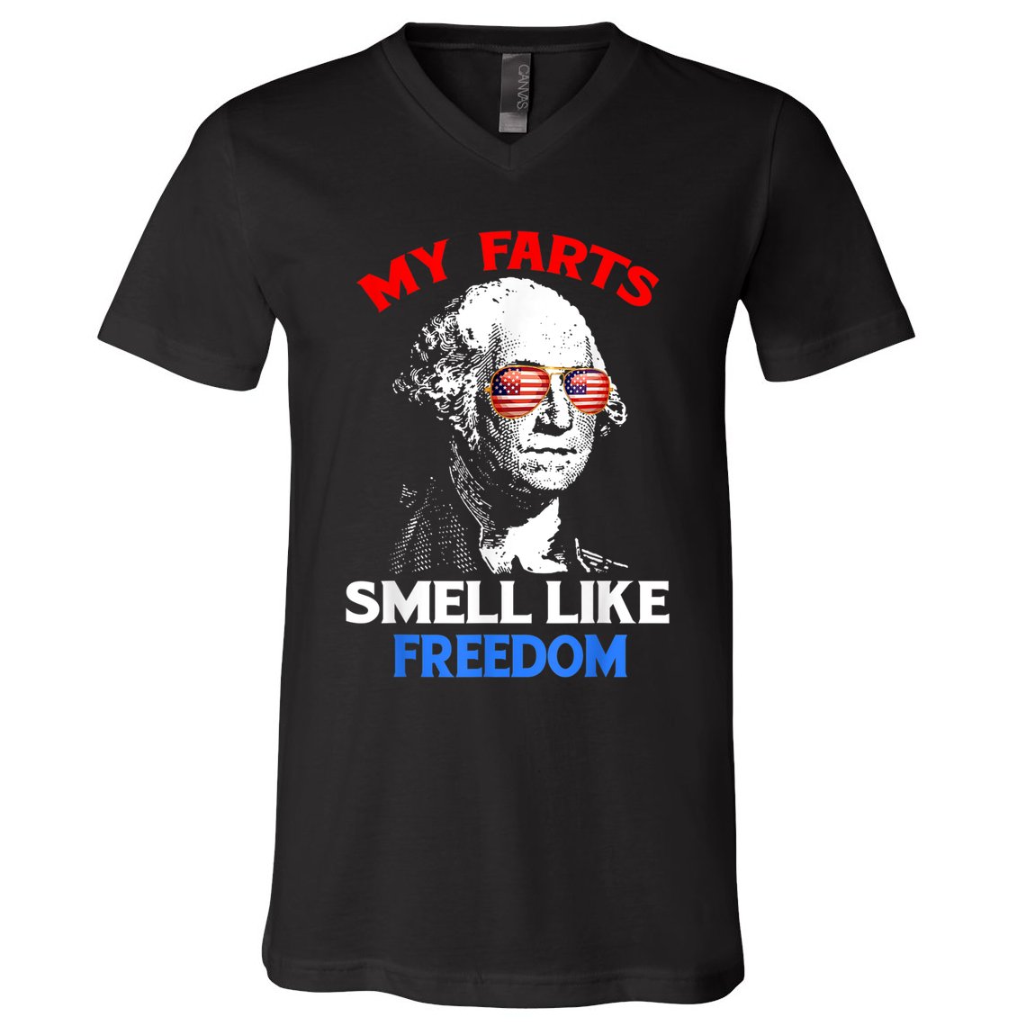 Funny July 4th Party Funny George Washington V-Neck T-Shirt