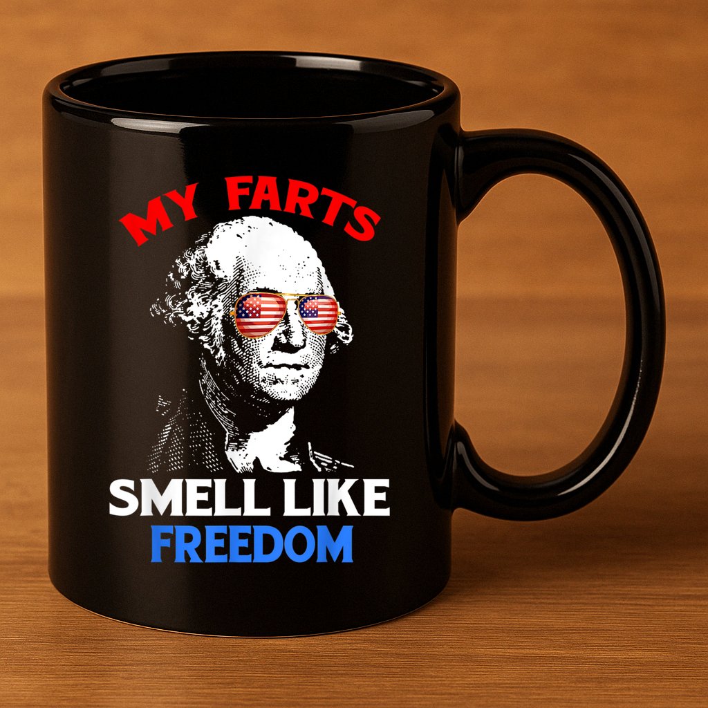 Funny July 4th Party Funny George Washington 11oz C Handle Ceramic Mug